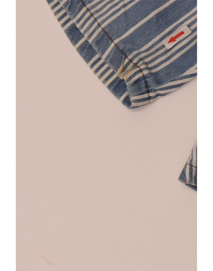 Pantaloncini salopette da donna vintage W28 a righe blu medio