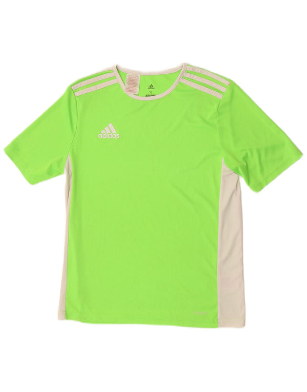 Maglietta Adidas Bambina Climalite Top 13-14 anni Large Verde Colorblock
