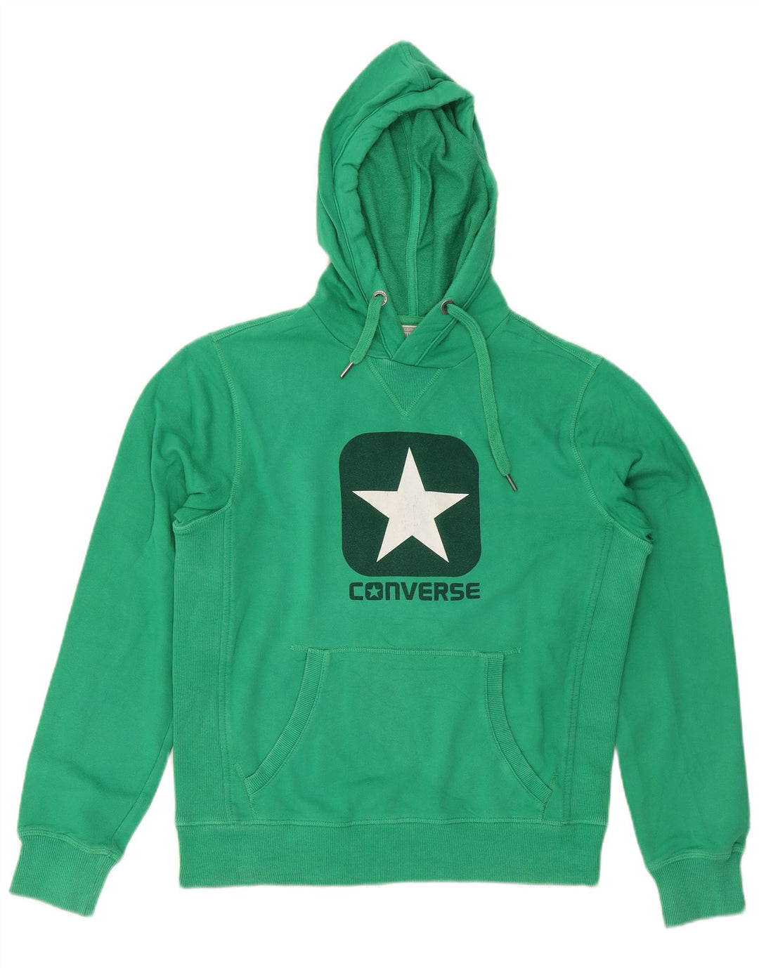 Felpa con cappuccio grafica da uomo Converse in cotone verde medio