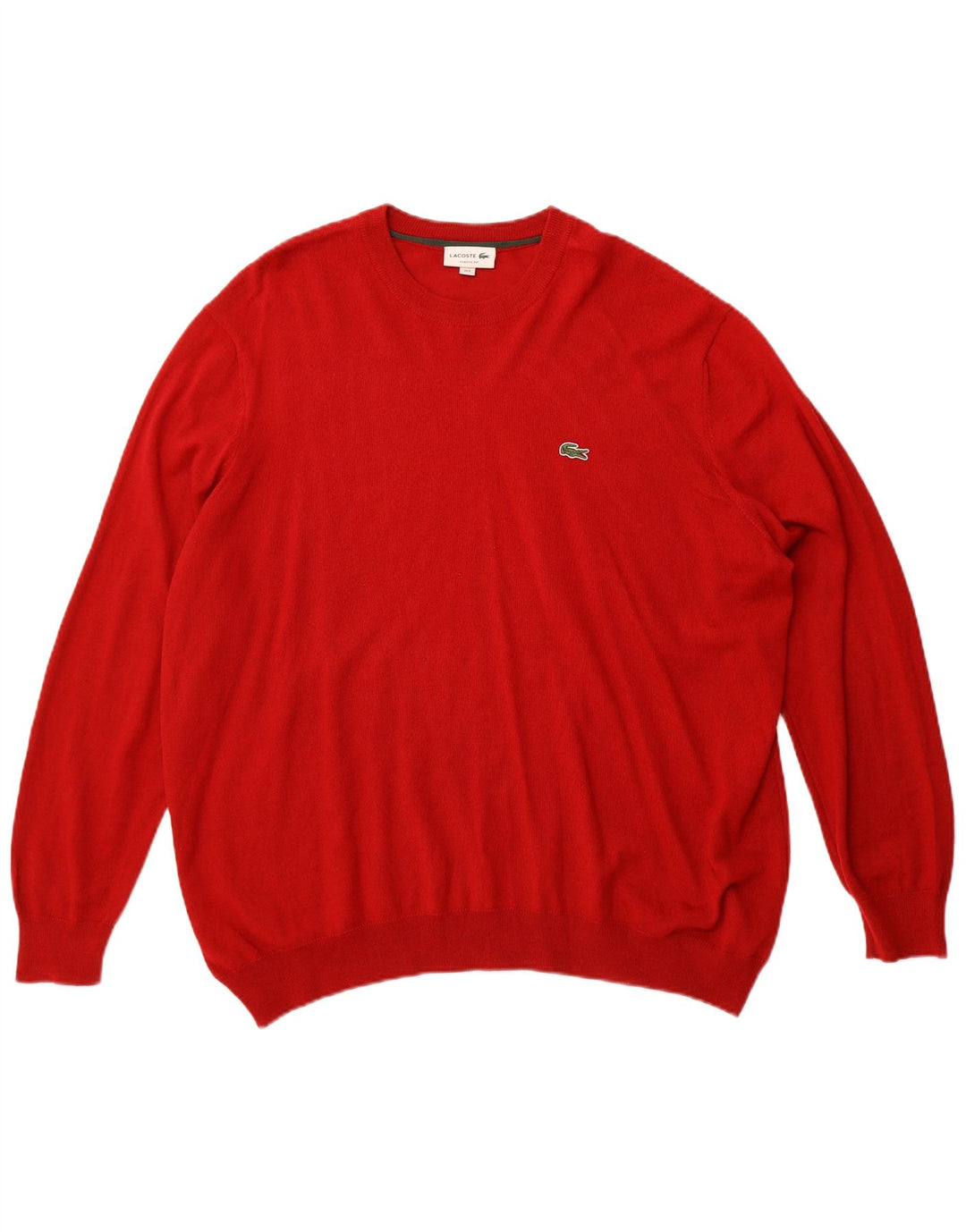 Maglione maglione girocollo da uomo vestibilità classica Lacoste taglia 8 3XL lana rossa