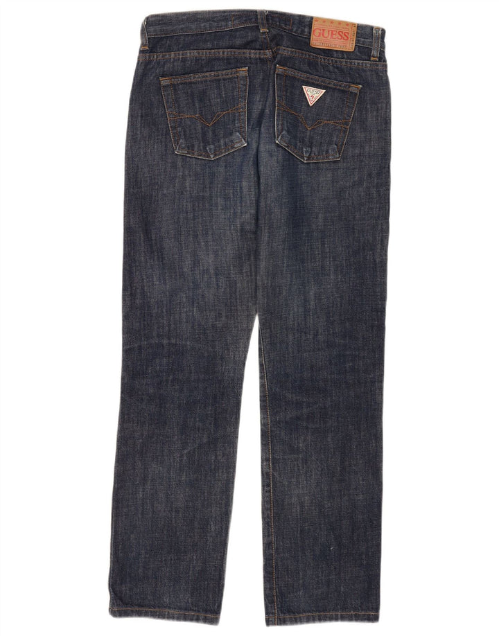 Jeans dritti da donna Guess W29 L28 in cotone blu navy