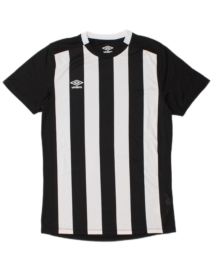 T-shirt da uomo Umbro Top piccola in poliestere a righe nere