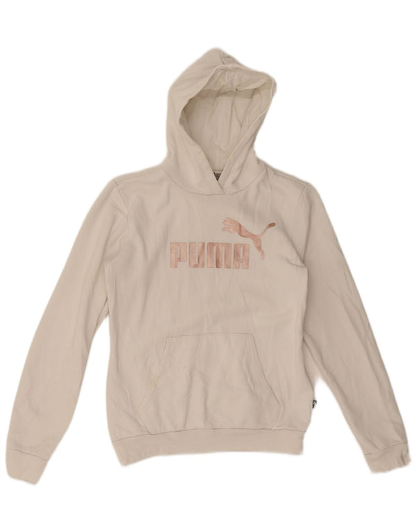 Felpa con cappuccio grafica per ragazze Puma 15-16 anni Bianca