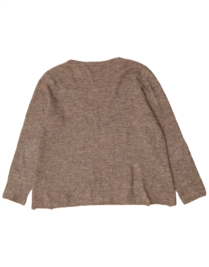 Maglione maglione con scollo a V da donna Fat Face UK 14 Grande nylon grigio