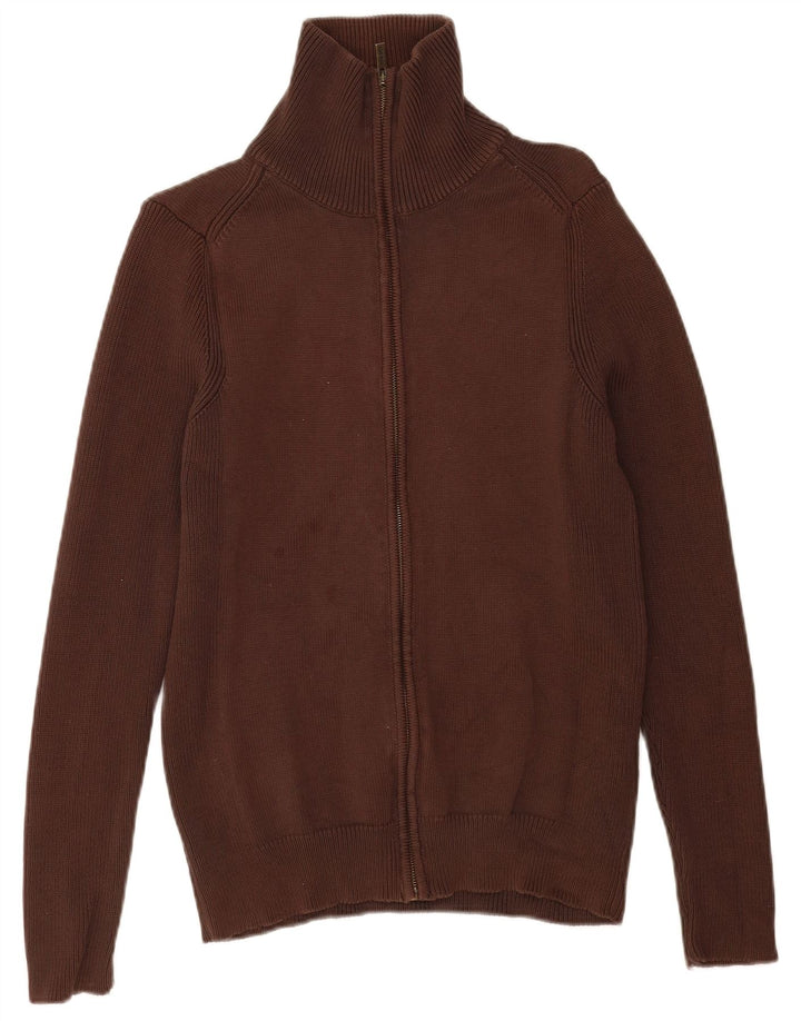 Maglione cardigan da uomo Zara grande in cotone marrone