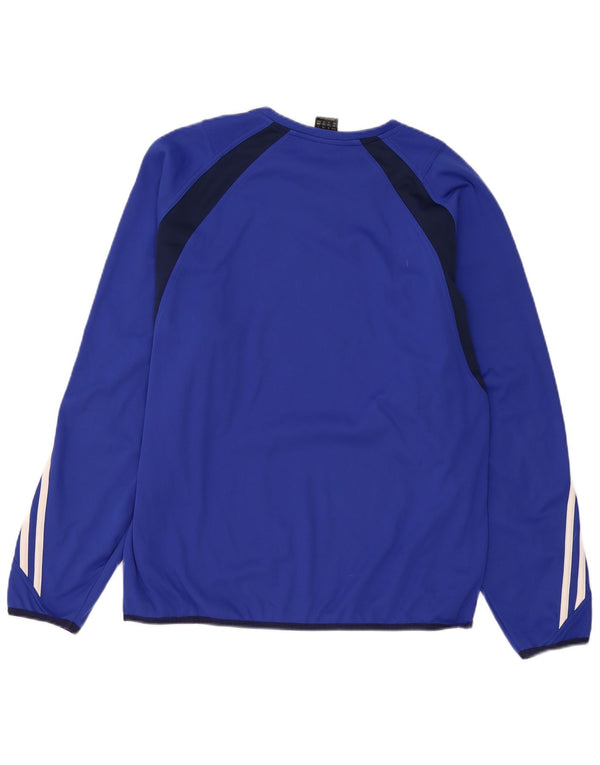 Adidas Uomo Climawarm Top manica lunga UK 40/42 Medium Navy Blue Colourblock