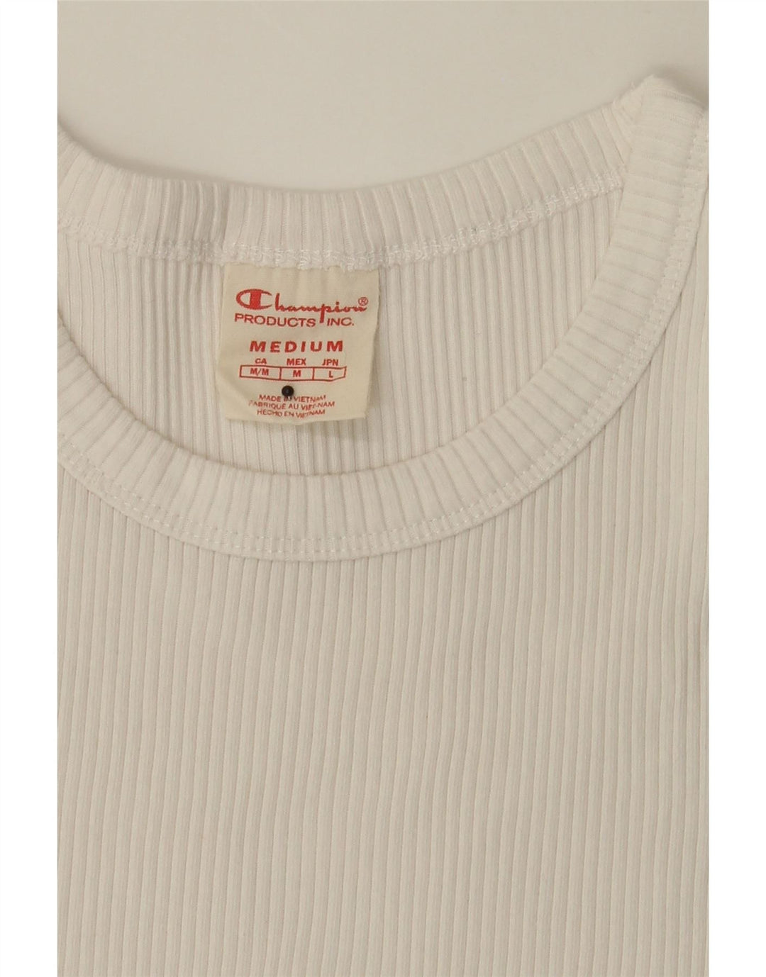 CHAMPION Womens Crop T-Shirt Top UK 12 Medium White Vintage Champion and Second-Hand Champion from Messina Hembry 