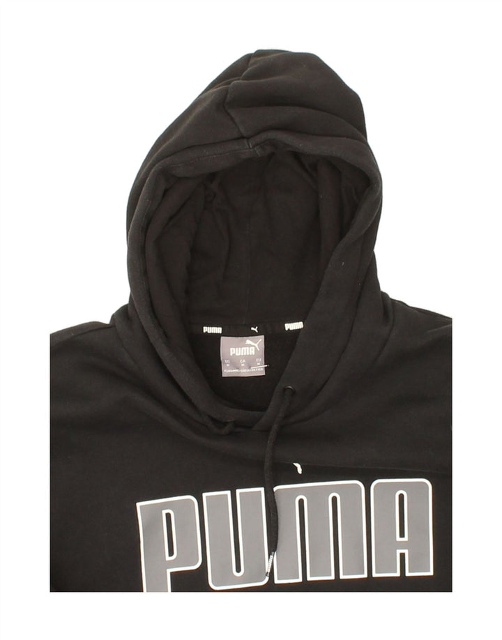 PUMA Mens Graphic Hoodie Jumper Medium Black Vintage Puma and Second-Hand Puma from Messina Hembry 