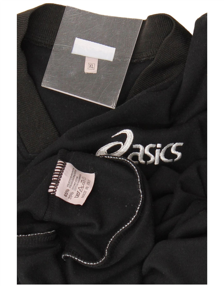 T-shirt grafica da uomo slim fit Asics XL nera in poliestere
