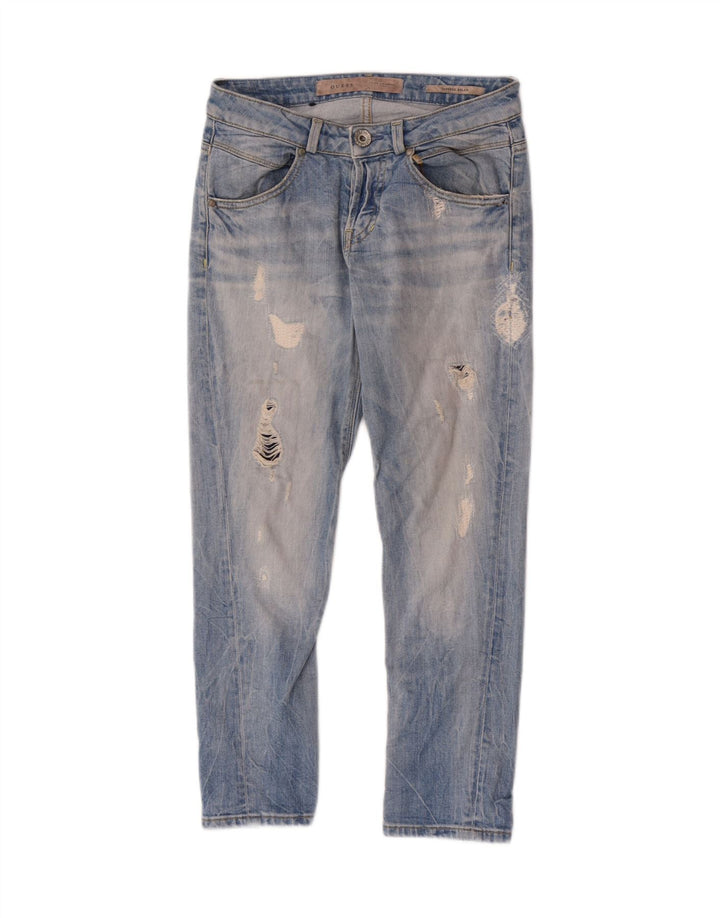 Jeans slim invecchiati Guess da donna W26 L24 cotone blu
