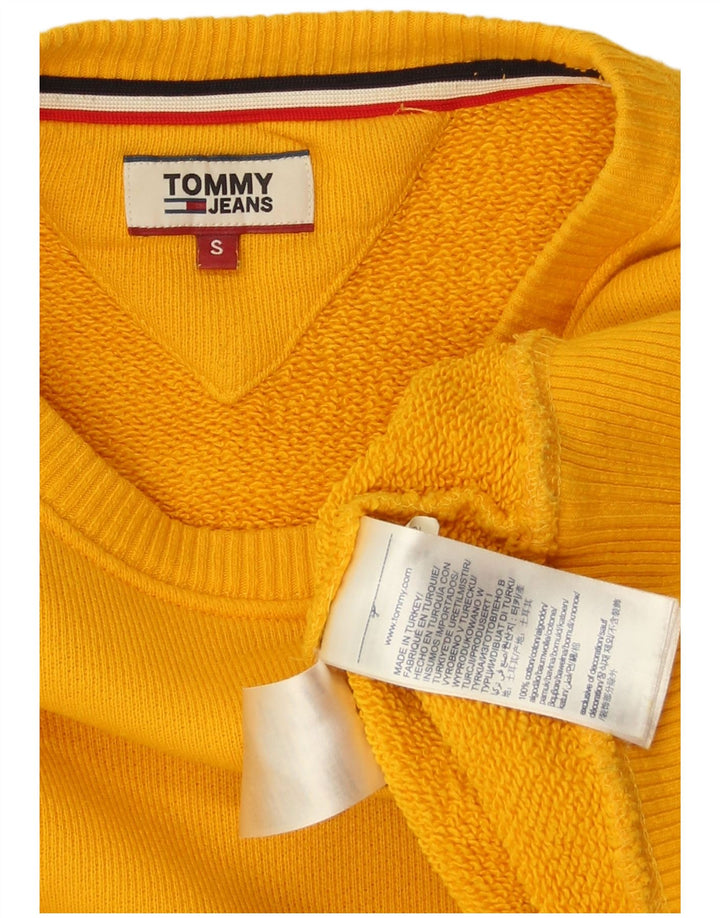 TOMMY HILFIGER Felpa oversize da donna Maglione UK 10 Piccolo Giallo