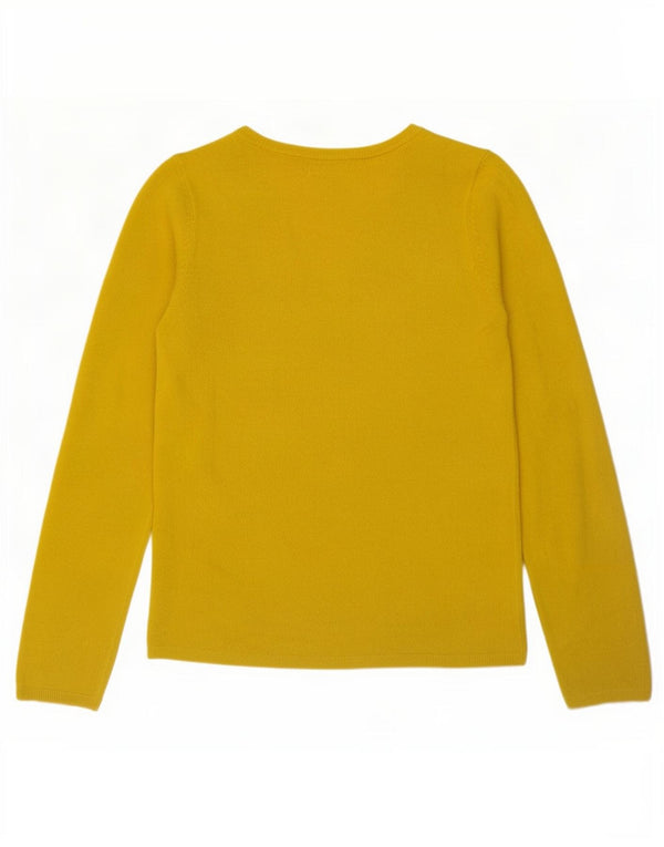 Maglione da donna con scollo a V Marks & Spencer UK 10 piccolo acrilico giallo