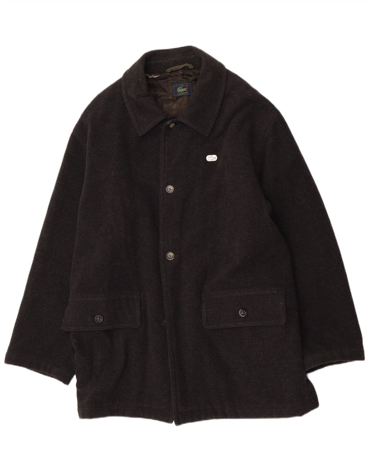 Cappotto Lacoste Uomo IT 50 Large Nero Lana
