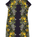 NEXT Womens Sheath Dress UK 10 Small Navy Blue Floral Polyester Vintage Next and Second-Hand Next from Messina Hembry 