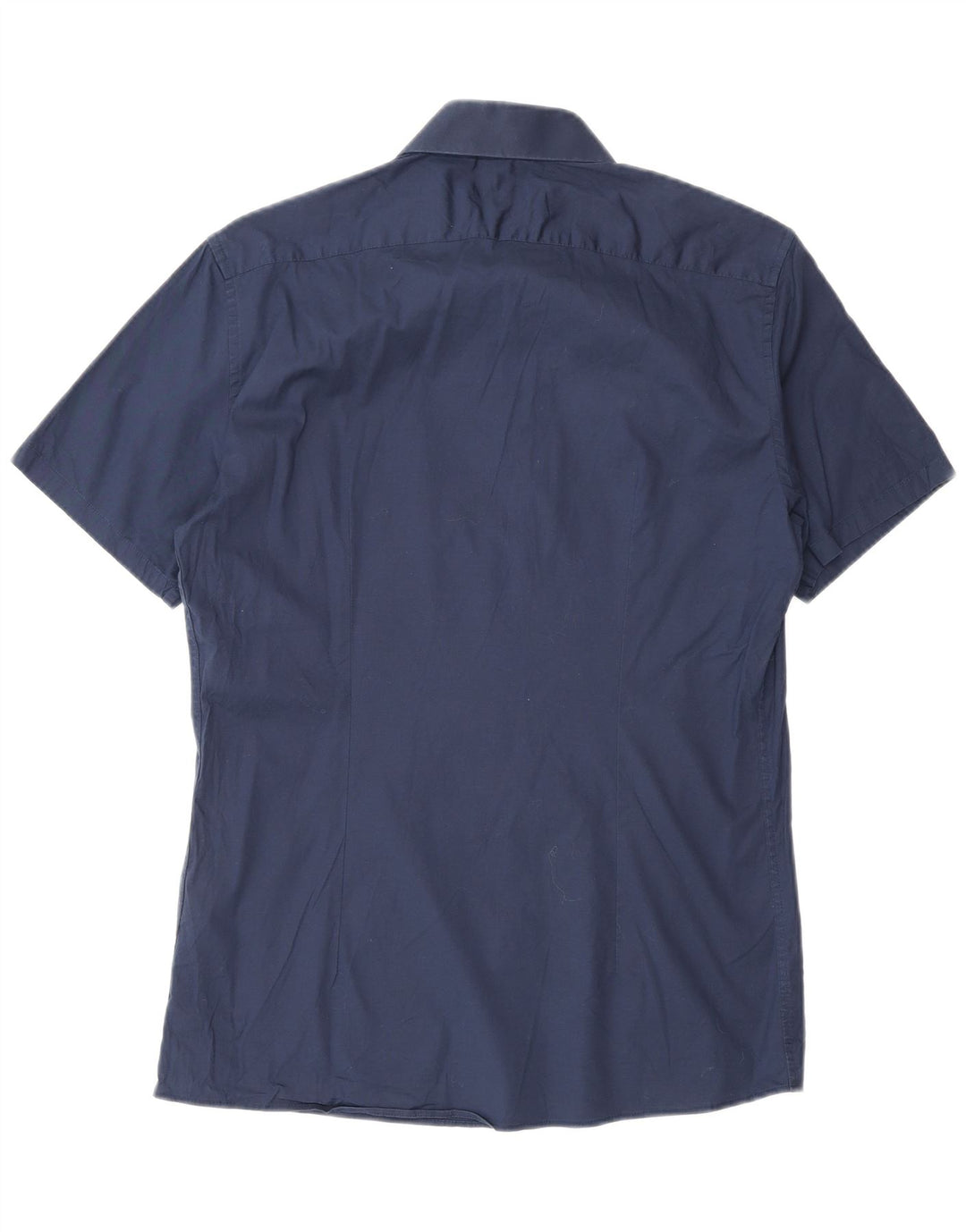 Camicia Reiss da uomo slim fit a maniche corte in cotone blu navy medio