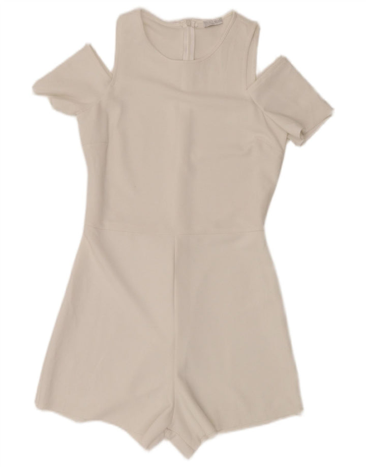 Tutina corta a maniche corte da donna ZARA UK 8 Small W28 bianca