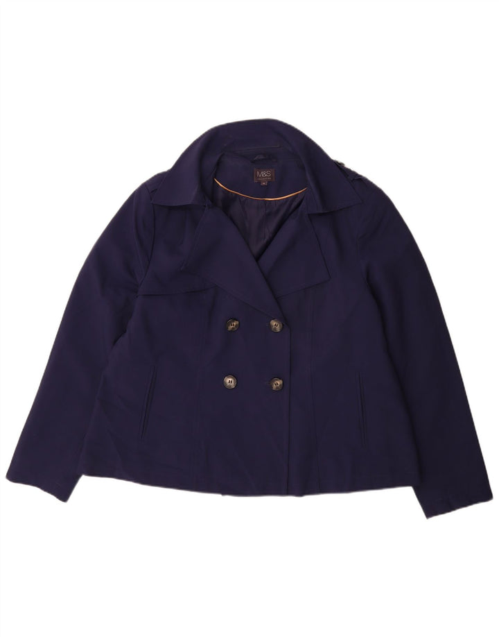 Cappotto da marinaio corto da donna Marks & Spencer UK 18 XL poliestere blu navy