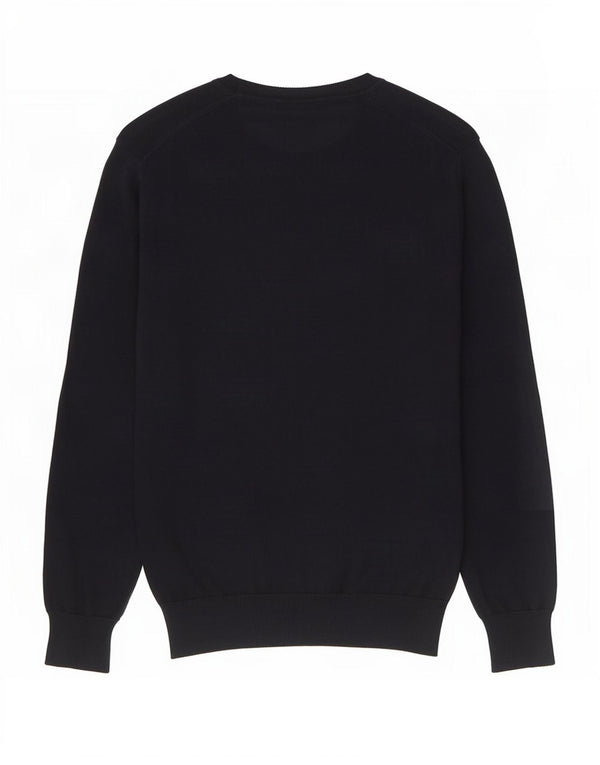Maglione maglione girocollo da uomo Marks & Spencer UK 10 piccolo cotone blu navy