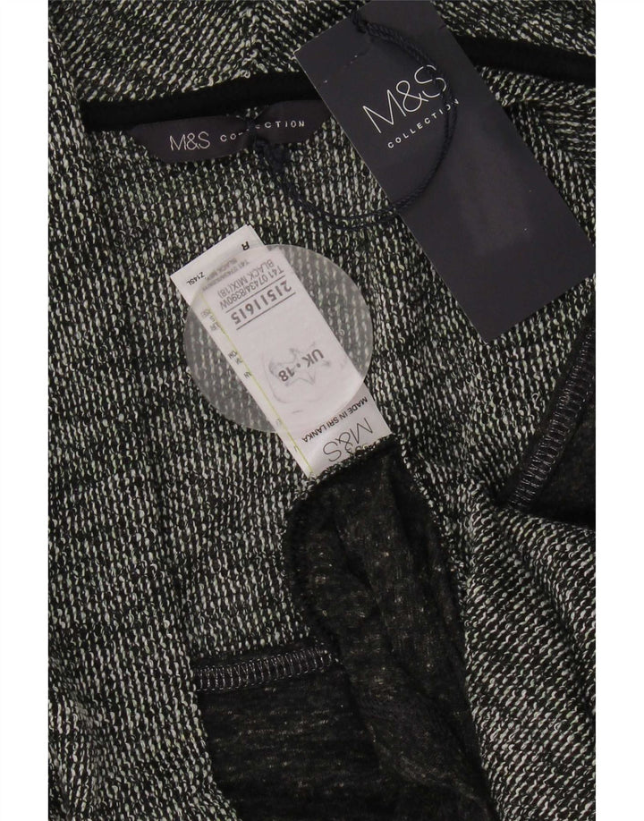 Maglione cardigan aperto da donna Marks & Spencer UK 18 XL poliestere grigio