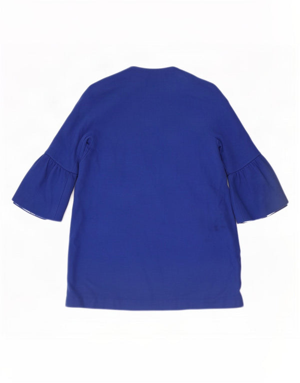 Soprabito Zara da donna con zip intera e maniche a 3/4 UK 10 piccolo in cotone blu