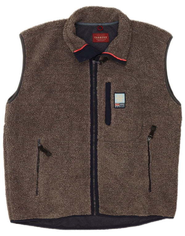 Gilet in pile da uomo Carrera UK 40 grande marrone retrò