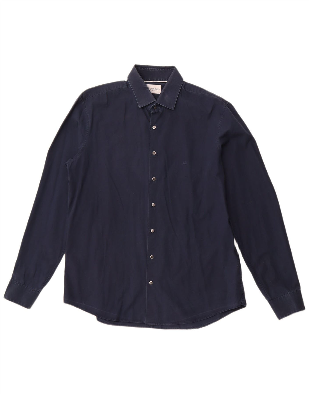CALVIN KLEIN Camicia slim fit da uomo taglia 16 1/2 large cotone blu navy