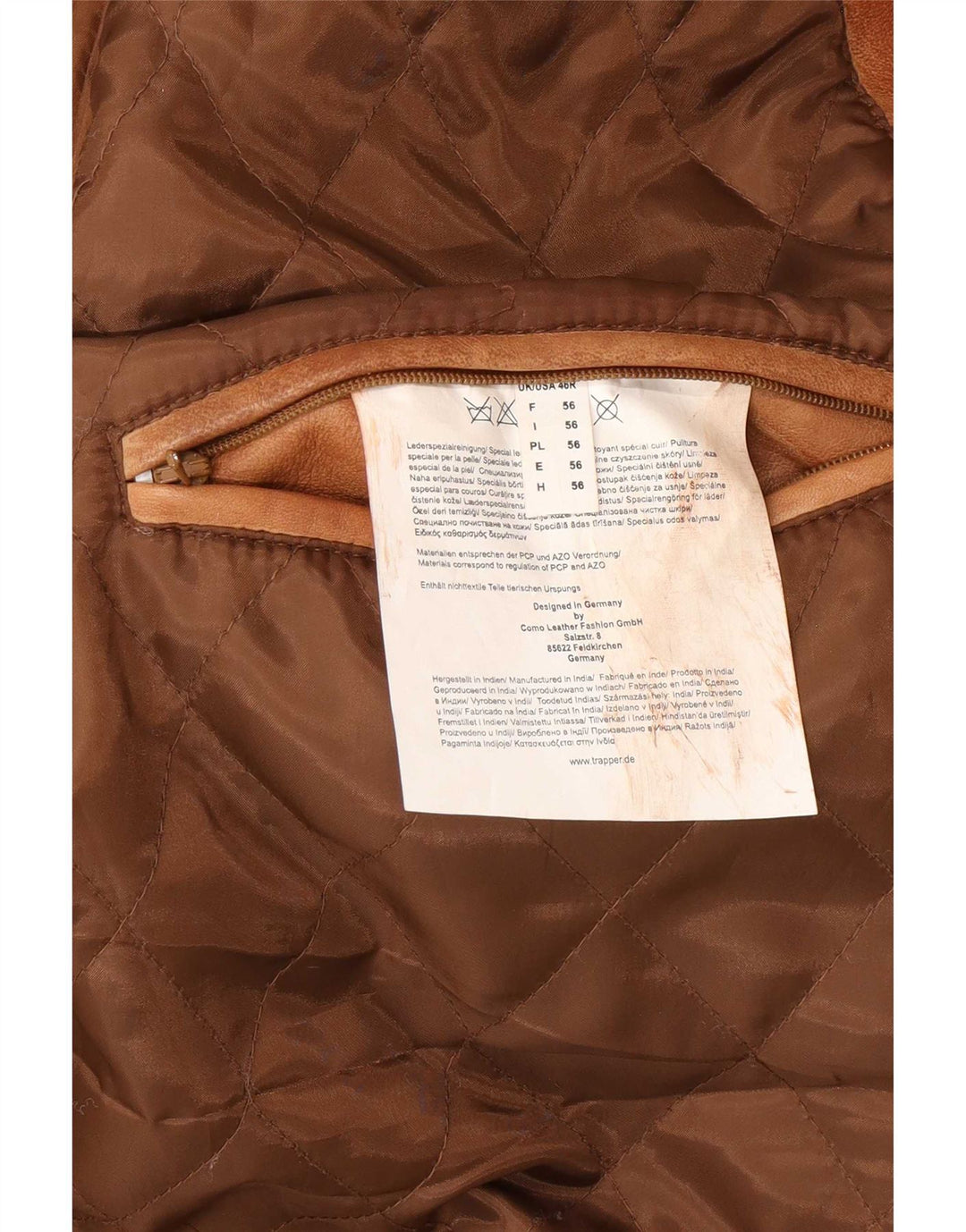 Giacca in pelle da uomo Trapper IT 56 3XL Pelle marrone