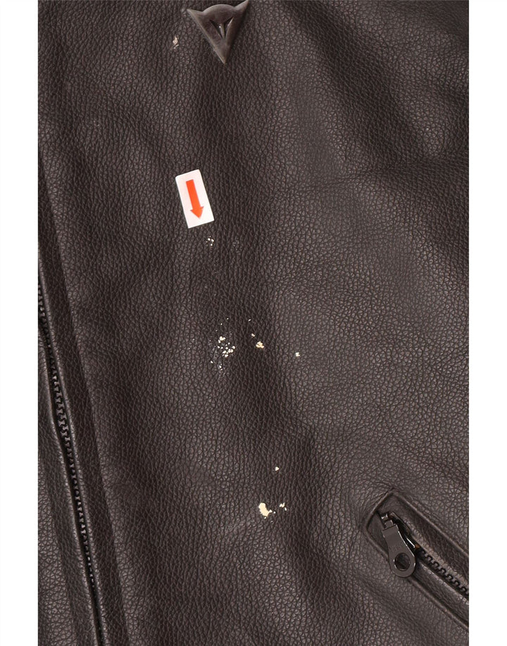 Giacca da corsa grafica da uomo DAINESE taglia 54 grande in pelle nera a blocchi di colore