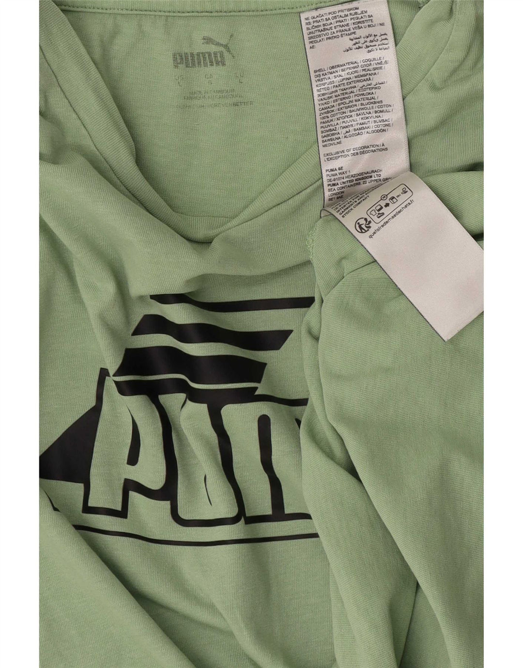 T-shirt grafica da uomo Puma Top grande in cotone verde