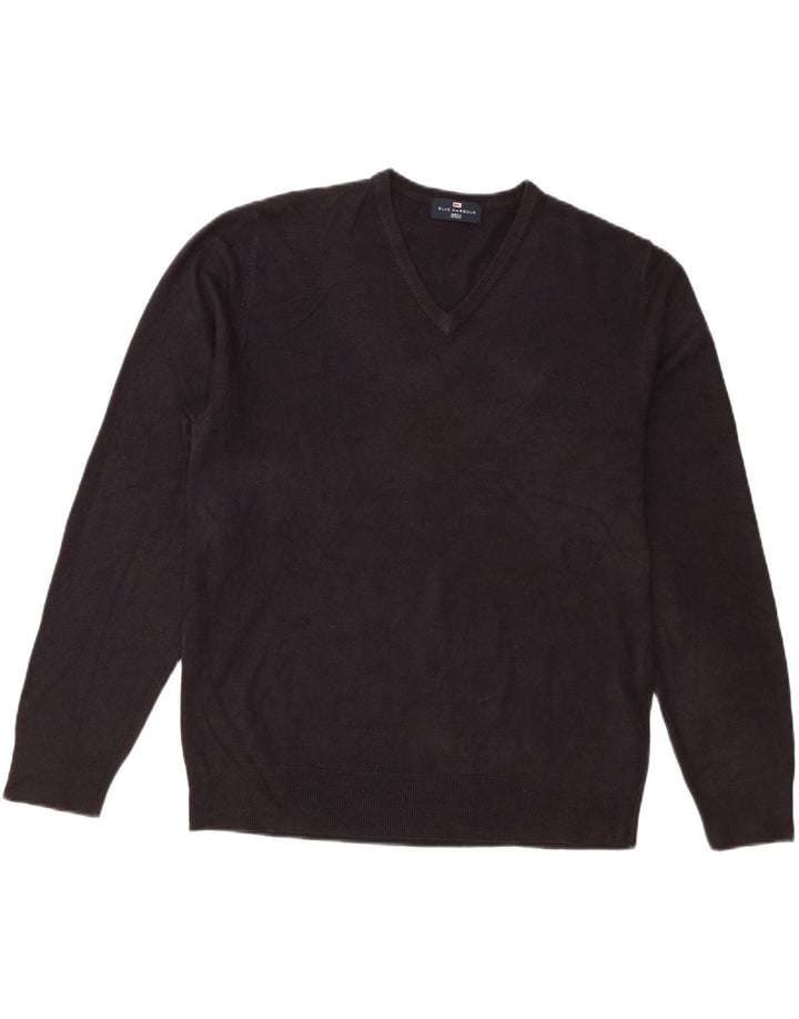 Maglione da uomo Marks & Spencer Blue Harbour con scollo a V grande blu navy