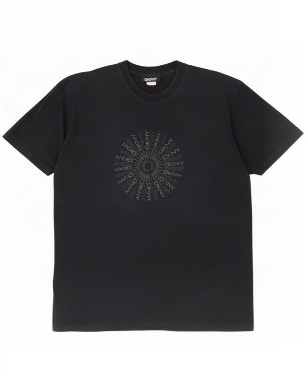 T-shirt grafica da uomo Dkny Top grande in cotone nero