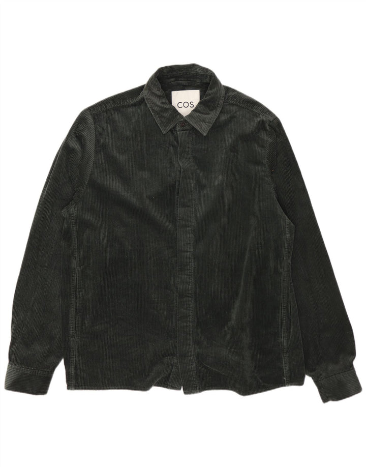 Camicia da uomo in velluto a coste COS, cotone verde medio