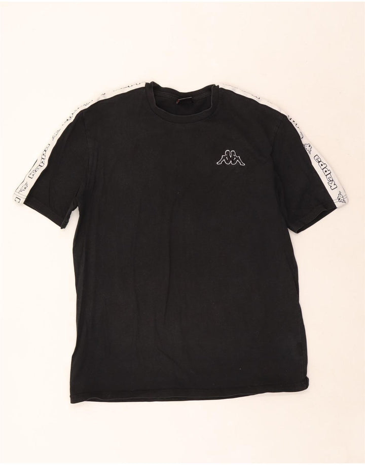 T-shirt grafica da uomo Kappa Top grande in cotone nero