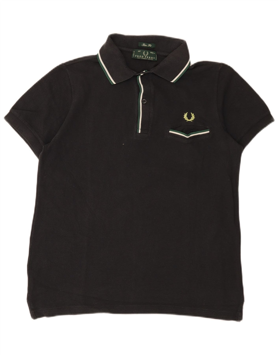 Polo Fred Perry da uomo slim fit in cotone nero medio