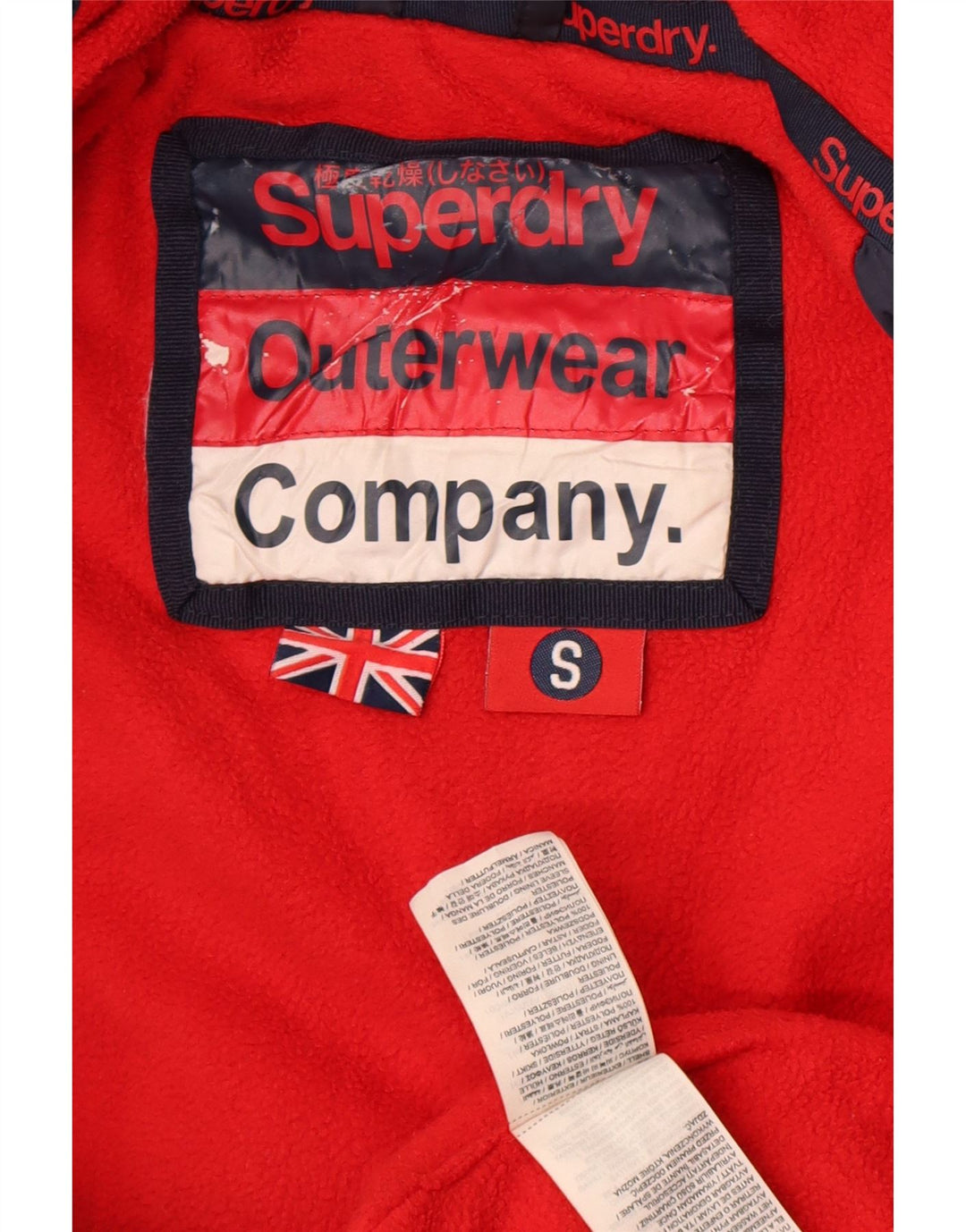 Giacca imbottita con cappuccio da uomo Superdry UK 10 Small Blu Navy Colourblock