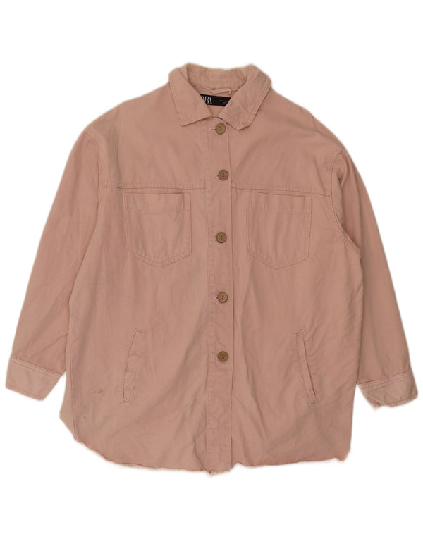 Abito in denim oversize da donna Zara UK 10 piccolo in cotone rosa