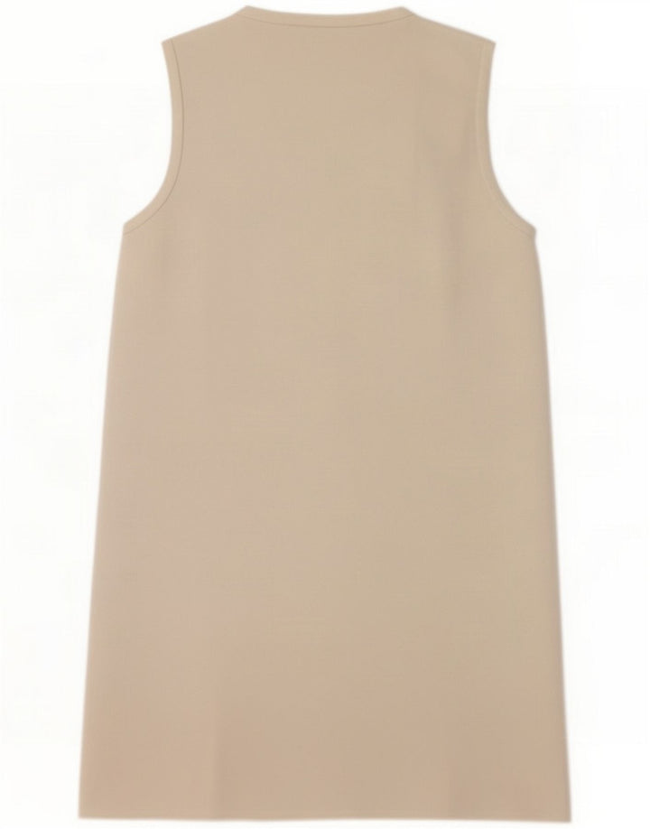 Vestito a trapezio senza maniche da donna Zara UK 10 piccolo bianco in poliammide