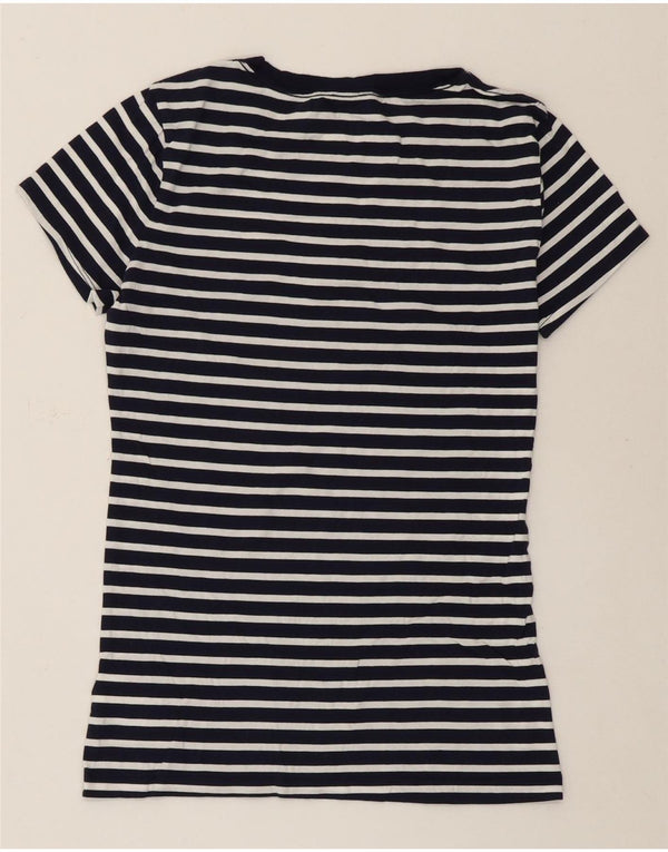 Gap T-shirt grafica da donna Top UK 6 XS Cotone a righe blu navy