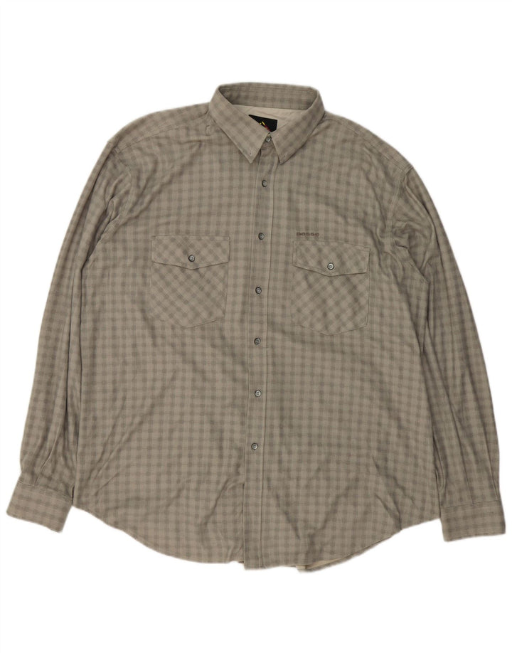 Camicia da uomo Aesse 2XL a quadretti grigi