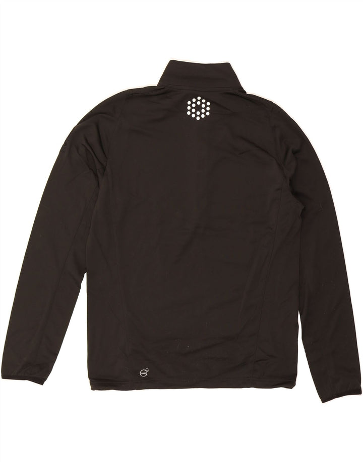 PUMA Mens Zip Neck Pullover Tracksuit Top Large Black Polyester Vintage Puma and Second-Hand Puma from Messina Hembry 