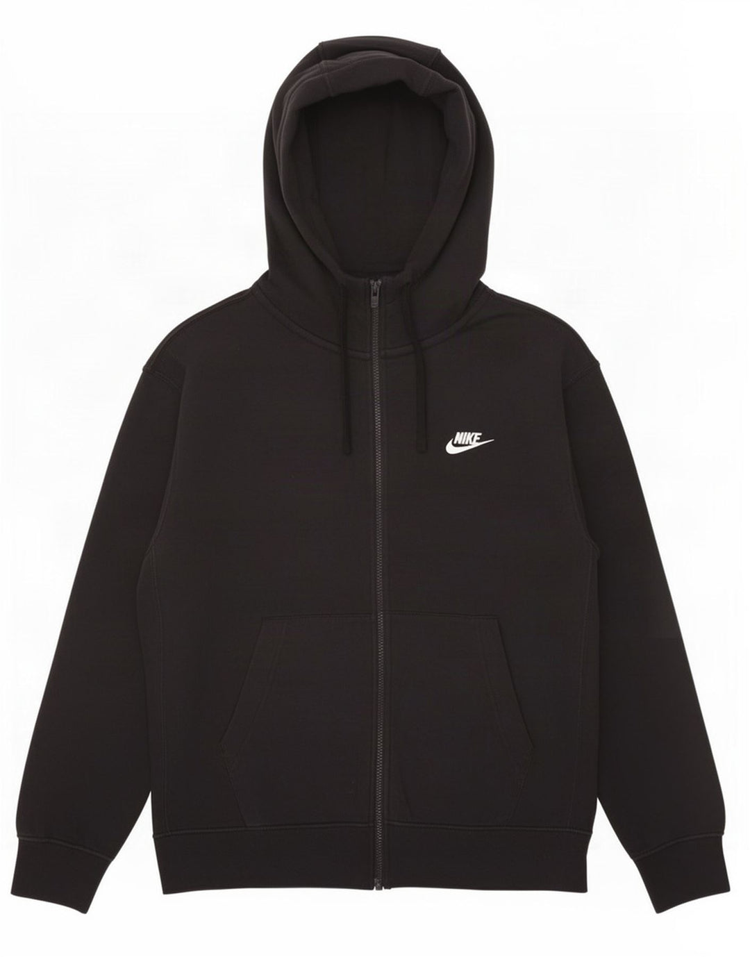 Felpa con cappuccio e zip Nike da uomo in cotone nero medio