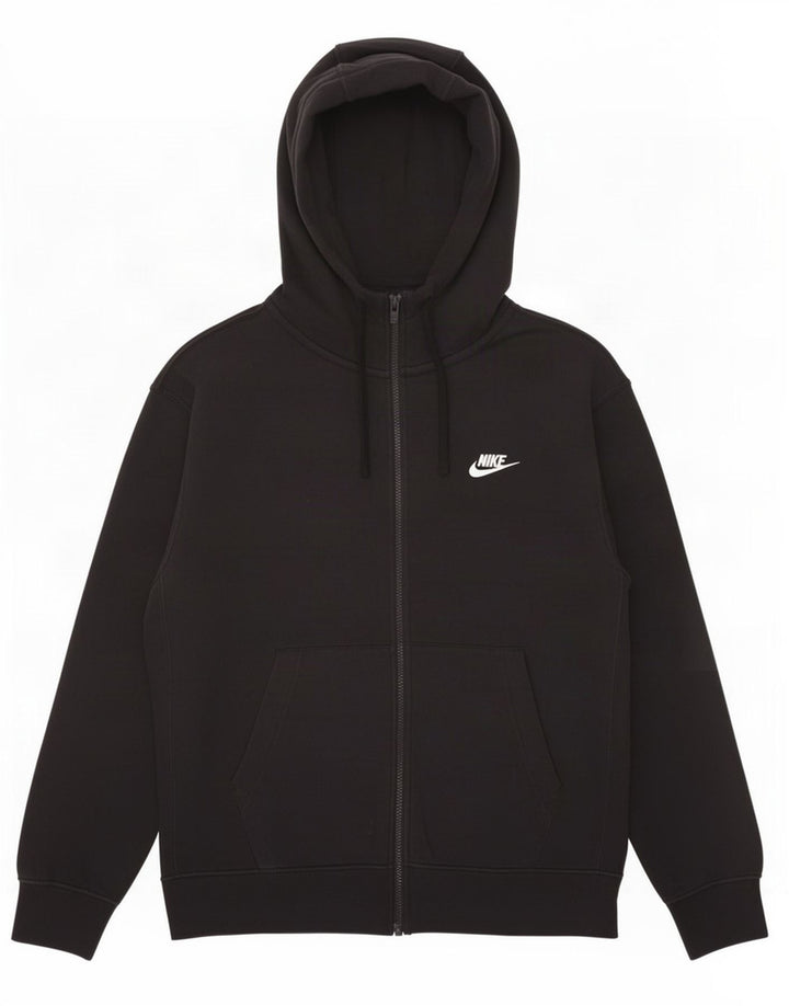 Felpa con cappuccio e zip Nike da uomo in cotone nero medio