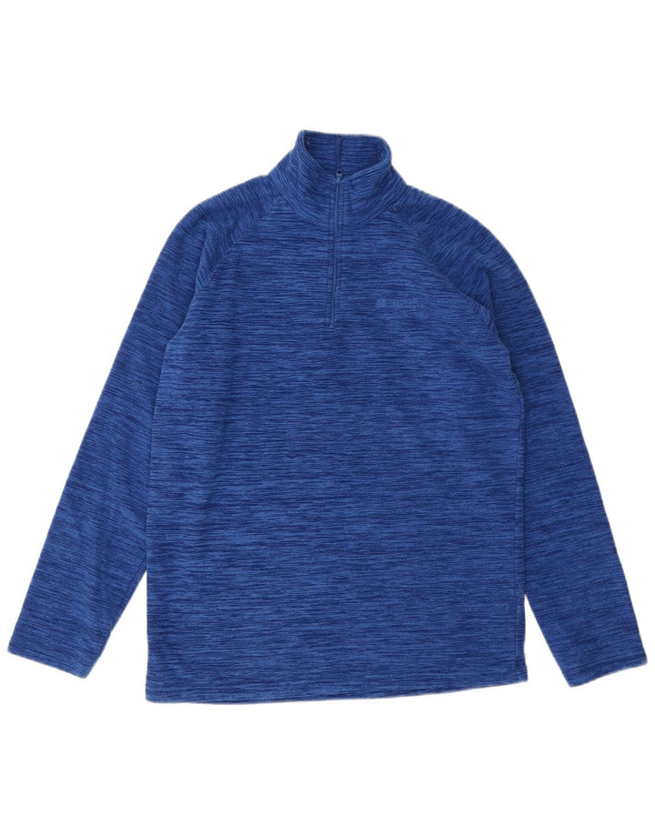 MOUNTAIN WAREHOUSE Maglione in pile da uomo con zip e collo piccolo blu screziato