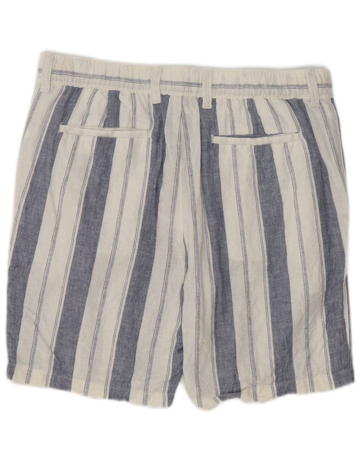 Pantaloncini chino da uomo Marks & Spencer W34 lino a righe bianche grandi