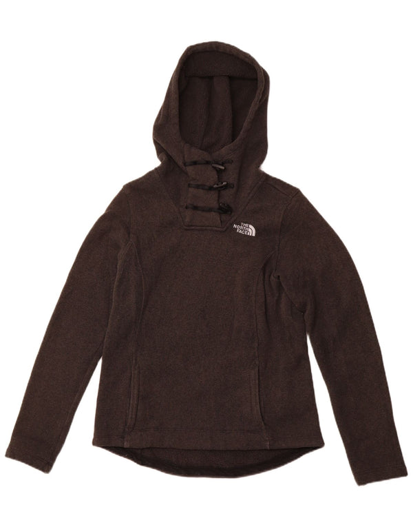 THE NORTH FACE Maglione da donna con cappuccio e collo abbottonato UK 10 piccolo poliestere grigio