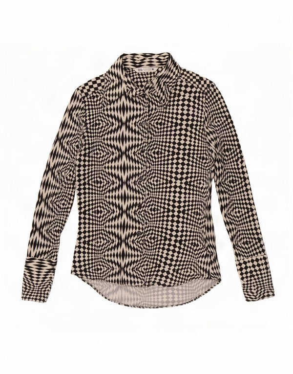 Camicetta da donna Zara UK 12 Poliestere geometrico nero medio
