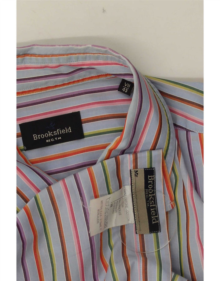 Camicia da uomo Brooksfield taglia 43 grande cotone a righe multicolore