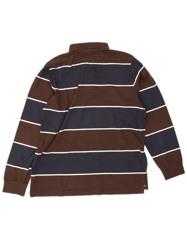 Polo da rugby da uomo a maniche lunghe Massimo Dutti, a righe grandi blu navy