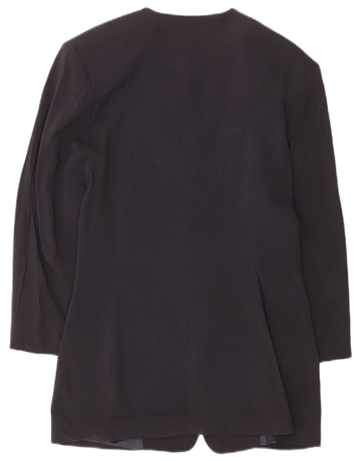 Giacca blazer vintage da donna a 5 bottoni lunga IT 46 grande blu navy