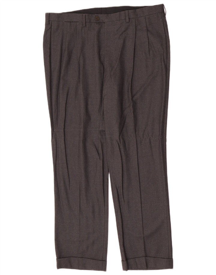 Pantaloni da completo da uomo Kiton con pegging IT 52 XL W38 L30 Grigio
